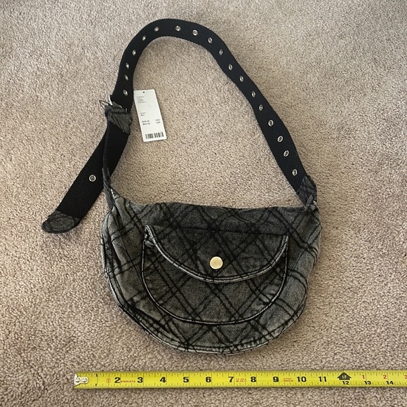 Quilted Denim Sling Bag - Picture 4 of 5